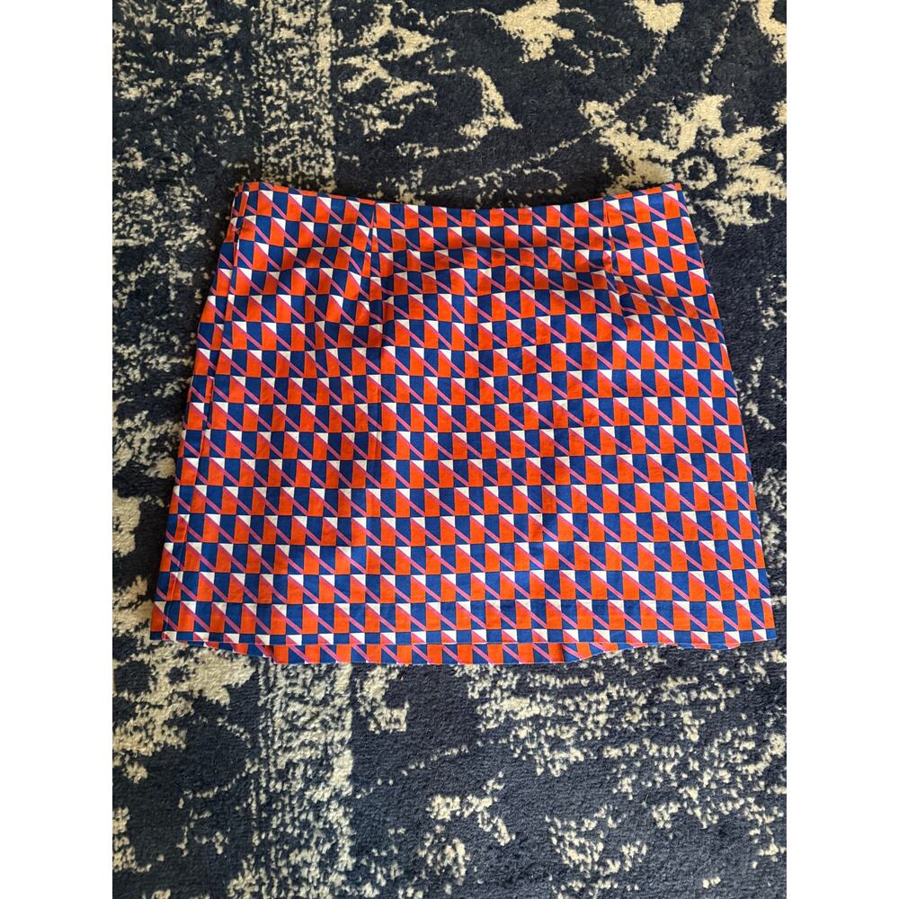 Kate Spade Saturday Orange/Blue/Pink Geometric Mini Skirt Sz. 12